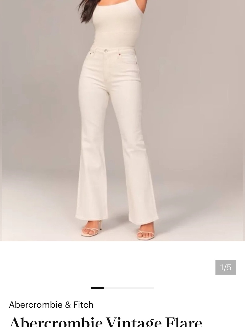 Abercrombie & Fitch Cream High-Rise Flare Jeans